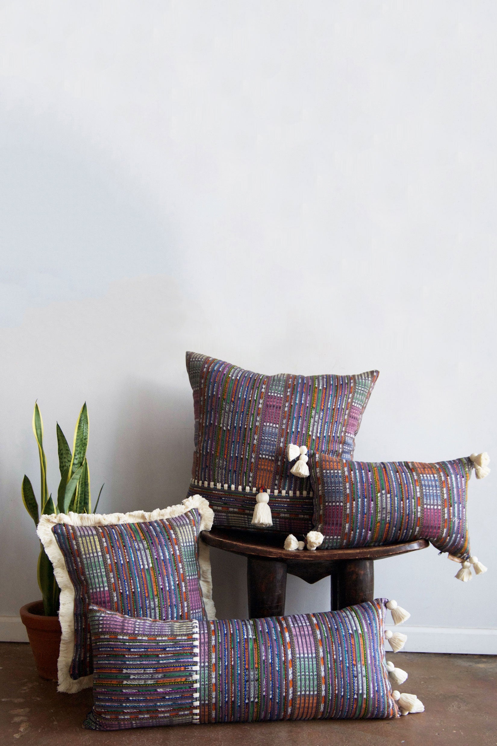 San Pedro Pillow Covers - Grey & Lavender Multicolor