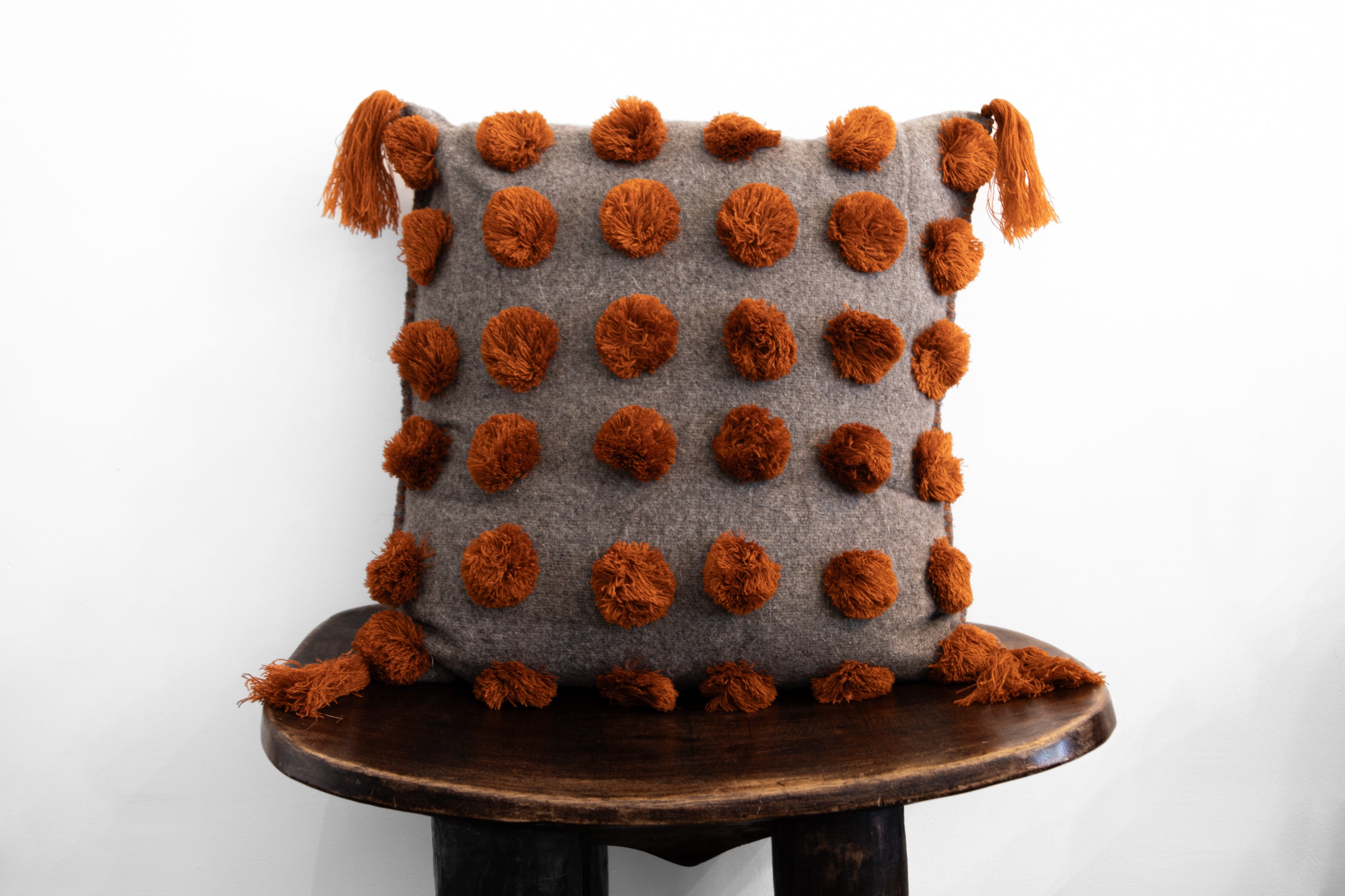 ULA Pillow - Terracotta on Grey