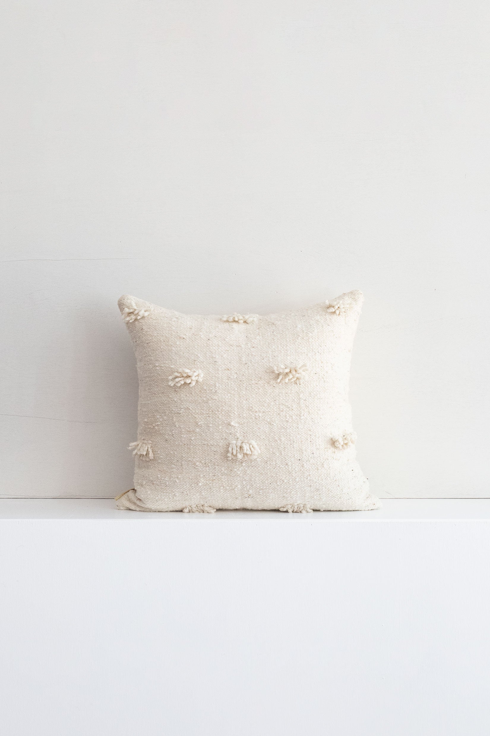 Square lumbar throw pillow with fringe accents throughout