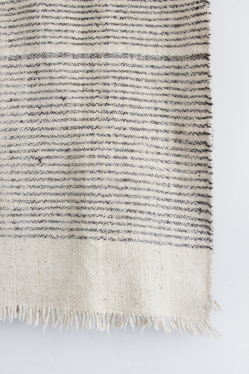 Guatemalan Wool Blanket - Grey Thin Stripe