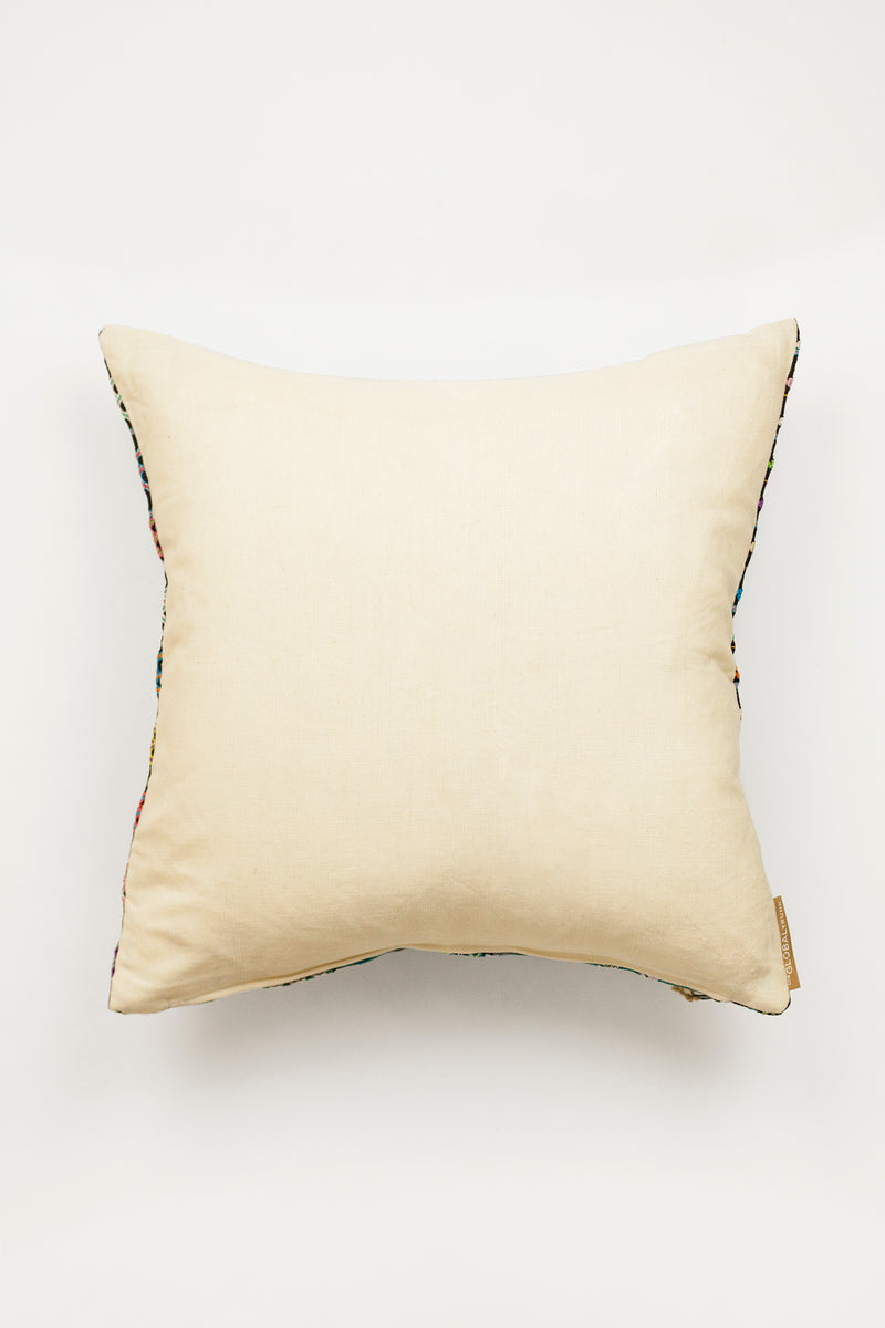 Cream backing textile of a throw pillow