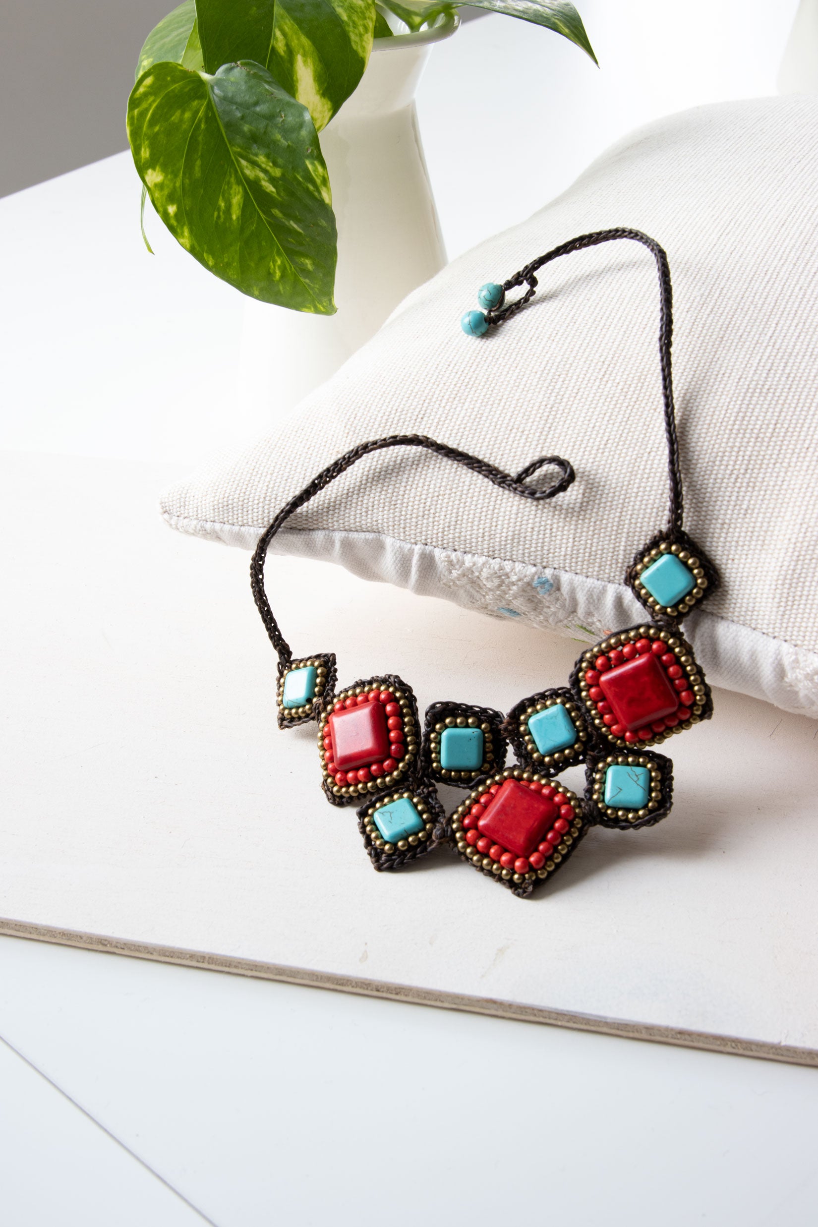 Woven Statement Necklace - 1 style