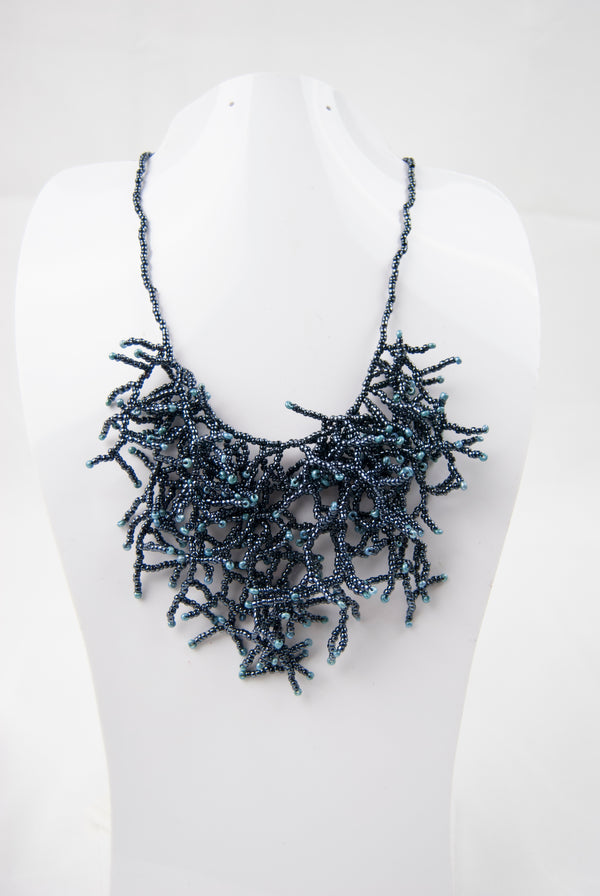 Beaded Coral Necklaces - Gunmetal (3 Styles)